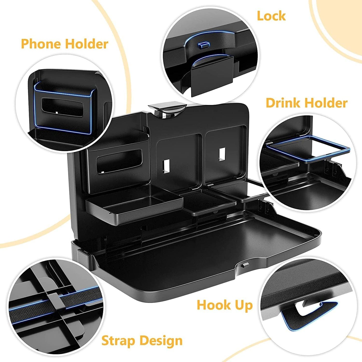 🛍️ DriveMate™ Foldable Car Seat Tray