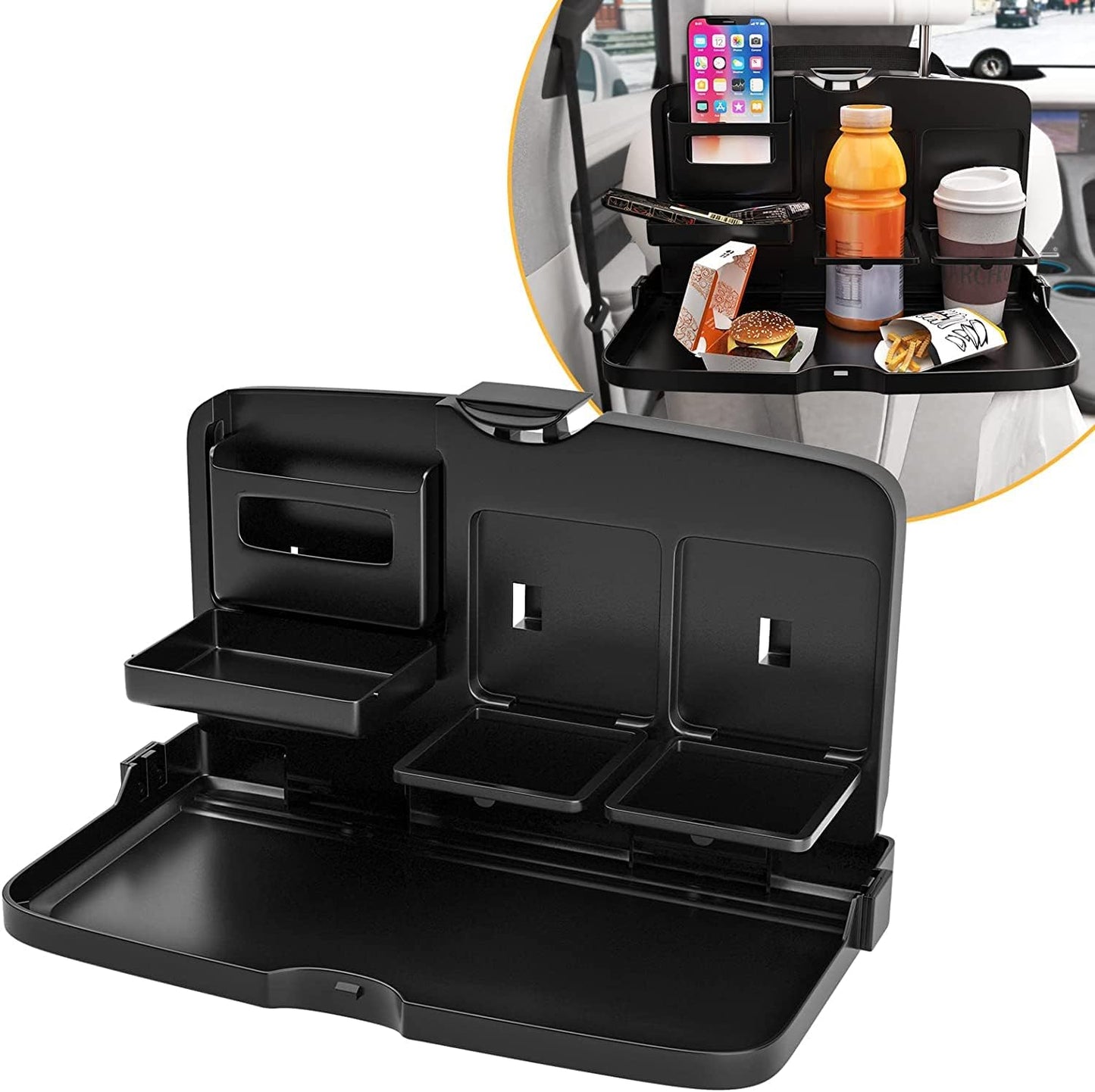 🛍️ DriveMate™ Foldable Car Seat Tray