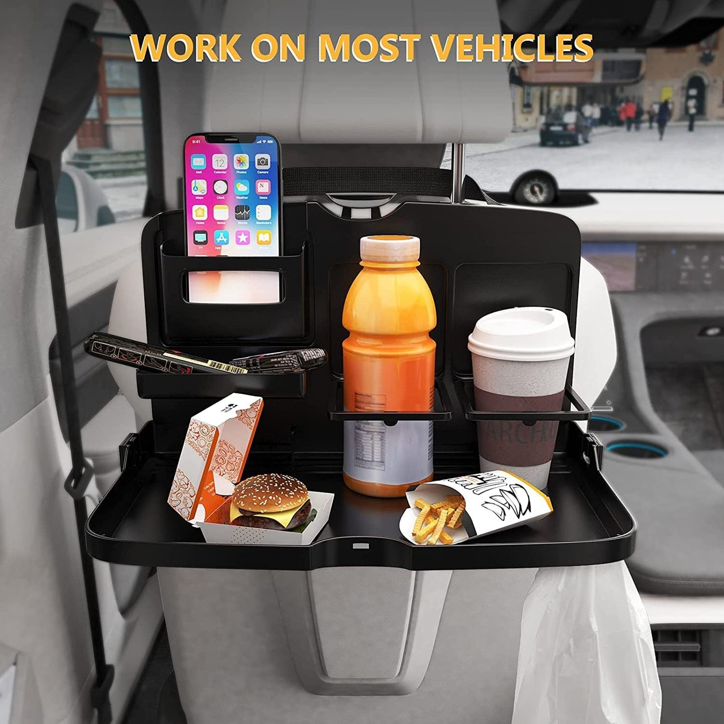 🛍️ DriveMate™ Foldable Car Seat Tray
