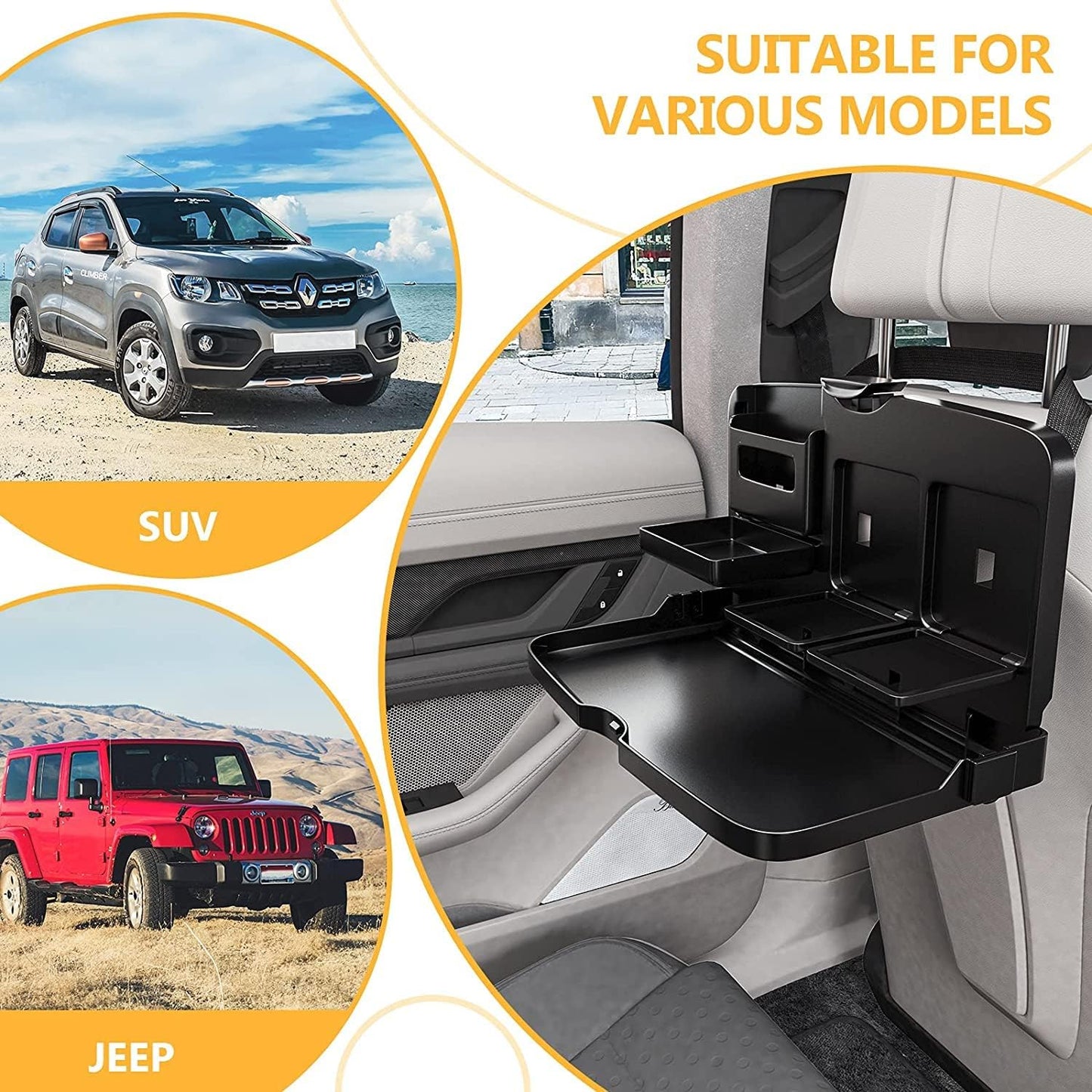 🛍️ DriveMate™ Foldable Car Seat Tray